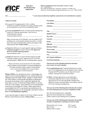ICF Membership Application Form