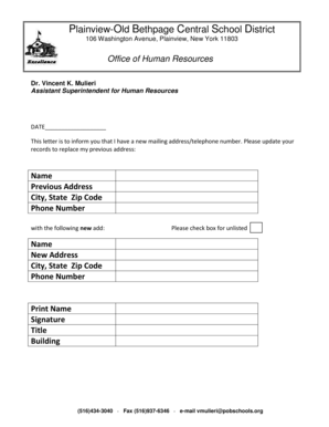 Address Change Notification