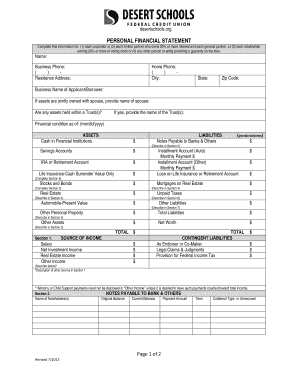 Personal Financial Statement