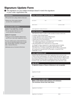 Washington State Signature Update Form