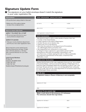 Washington Voter Signature Update Form