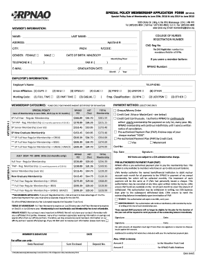 Special Policy Membership Application Form