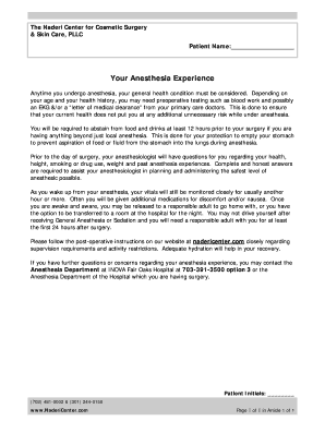 Anesthesia Consent Form