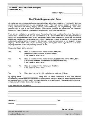 Patient Medication Disclosure Form