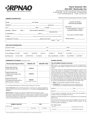 RPNAO Payroll Deduction Plan Form