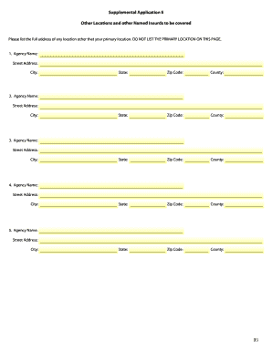 Supplemental Application for Other Locations