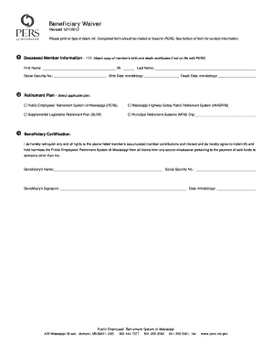 Beneficiary Waiver Form