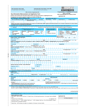 HDFC Multiple Yield Fund Application Form