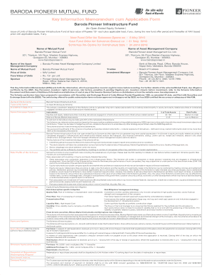 Baroda Pioneer Infrastructure Fund Application Form
