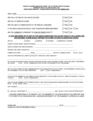 Juror Questionnaire
