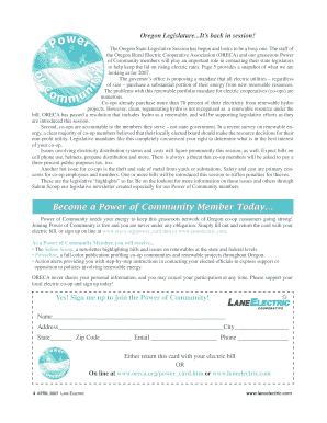 Oregon Power of Community Membership Form