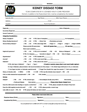 Kidney Disease Form