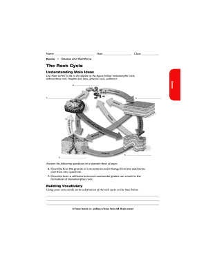 Rock Cycle Worksheet