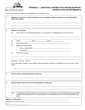 Approval for Advertisements Form