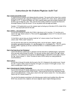 Diabetes Physician Audit Tool