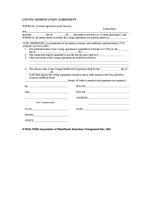 Listing Modification Agreement