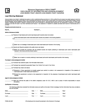 Lead-Based Paint Disclosure Form