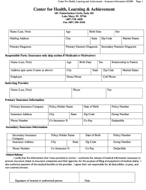 Insurance Information Form