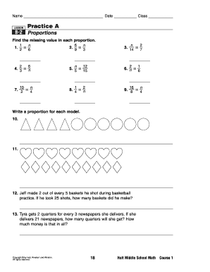 Math Proportions Practice Worksheet