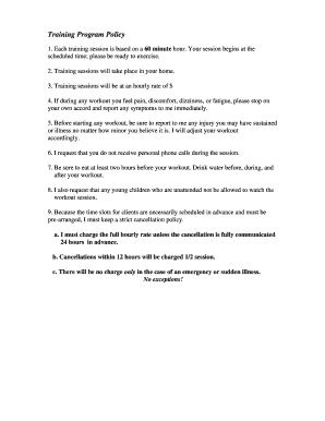 Personal Training Client Agreement and Medical History Form