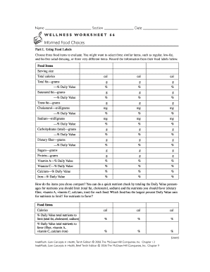 Wellness Worksheet 66