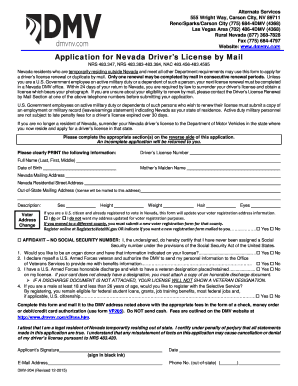 Nevada Driver’s License Application by Mail