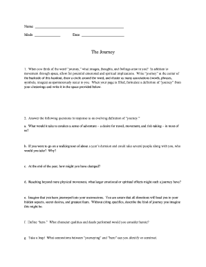 Journey Reflection Worksheet