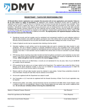 Nevada Motor Carrier Registration Form