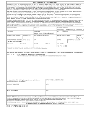 Installation Access Affidavit