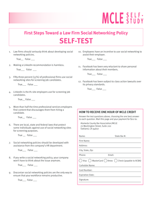 Law Firm Social Networking Policy Self-Test