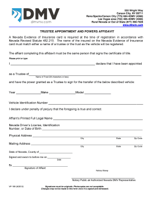 Nevada Trustee Appointment and Powers Affidavit