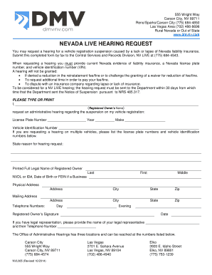 Nevada Live Hearing Request