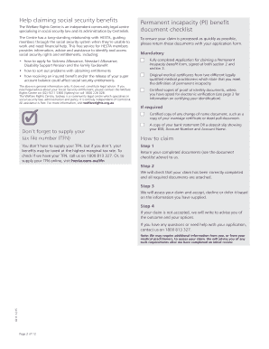 Permanent Incapacity Benefit Claim Form