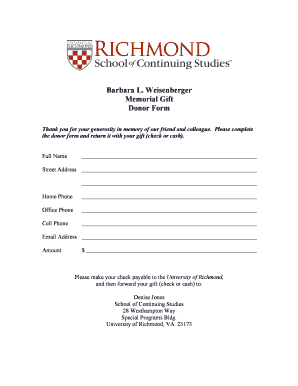 Weisenberger Memorial Gift Donor Form-1 - spcs richmond