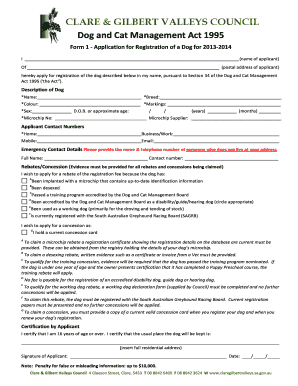 Dog Registration Application Form