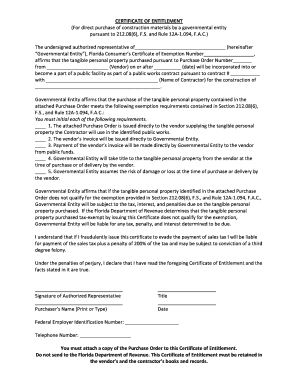 Florida Certificate of Entitlement