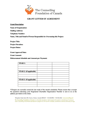 Grant Letter of Agreement