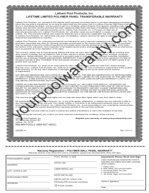 Latham Polymer Wall Panel Warranty