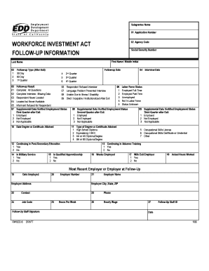 Workforce Investment Act Follow-Up Form