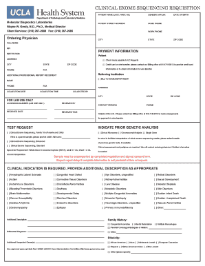Clinical Exome Sequencing Requisition Form