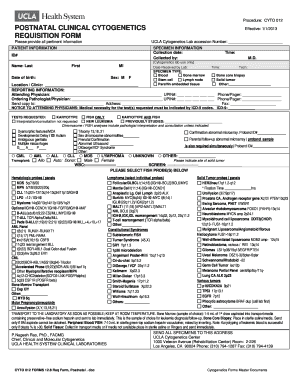 Postnatal Clinical Cytogenetics Requisition Form