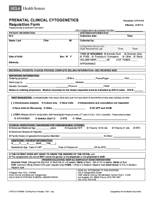 Prenatal Clinical Cytogenetics Requisition Form