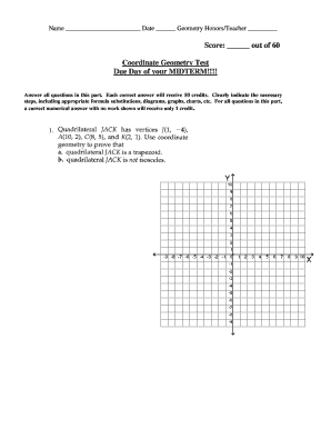 Geometry Honors Test Template