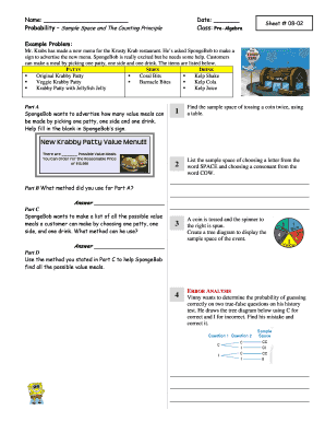 Pre-Algebra Probability Worksheet