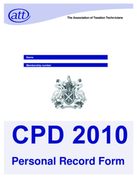 Association of Taxation Technicians Personal Record Form