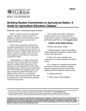 Agricultural Safety Commitment Form
