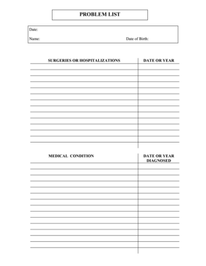 Medical History Form