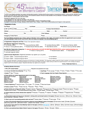 SGO Annual Meeting Registration Form