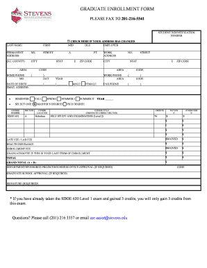 Graduate Enrollment Form