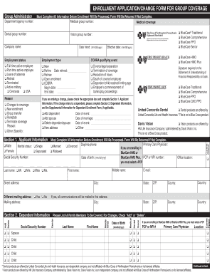 Group Coverage Enrollment Application Form